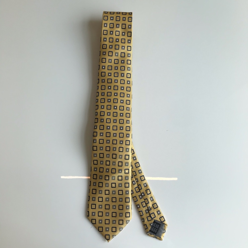 Yves Saint Laurent yellow and blue silk tie